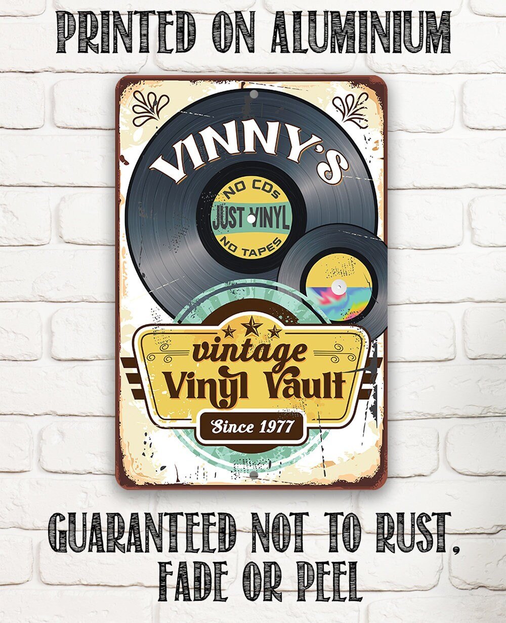Personalized - Vintage Vinyl Vault - Metal Sign
