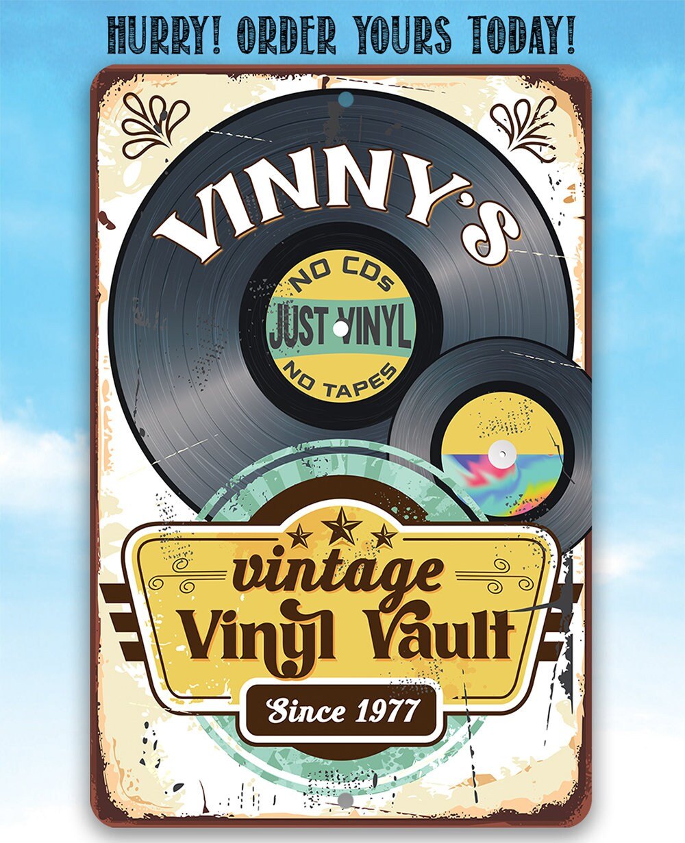 Personalized - Vintage Vinyl Vault - Metal Sign