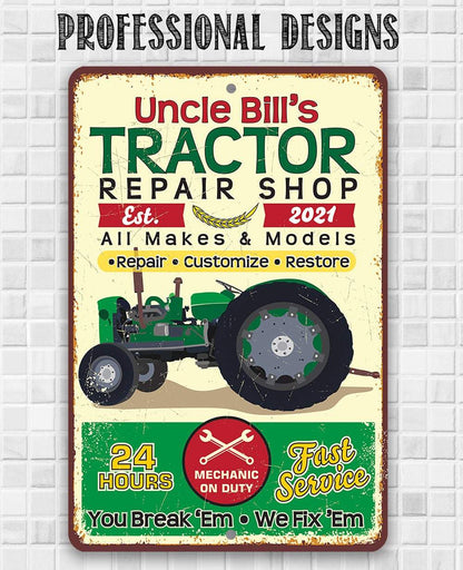 Personalized - Tractor Repair - Metal Sign