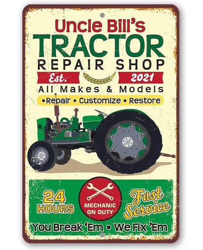 Personalized - Tractor Repair - Metal Sign
