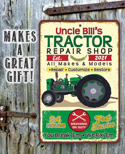 Personalized - Tractor Repair - Metal Sign