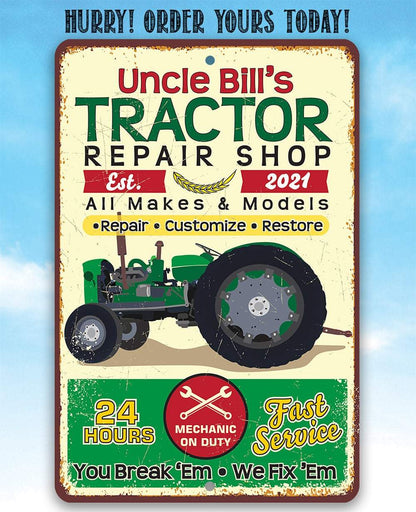 Personalized - Tractor Repair - Metal Sign