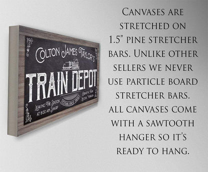 Personalized - Train Depot - Canvas