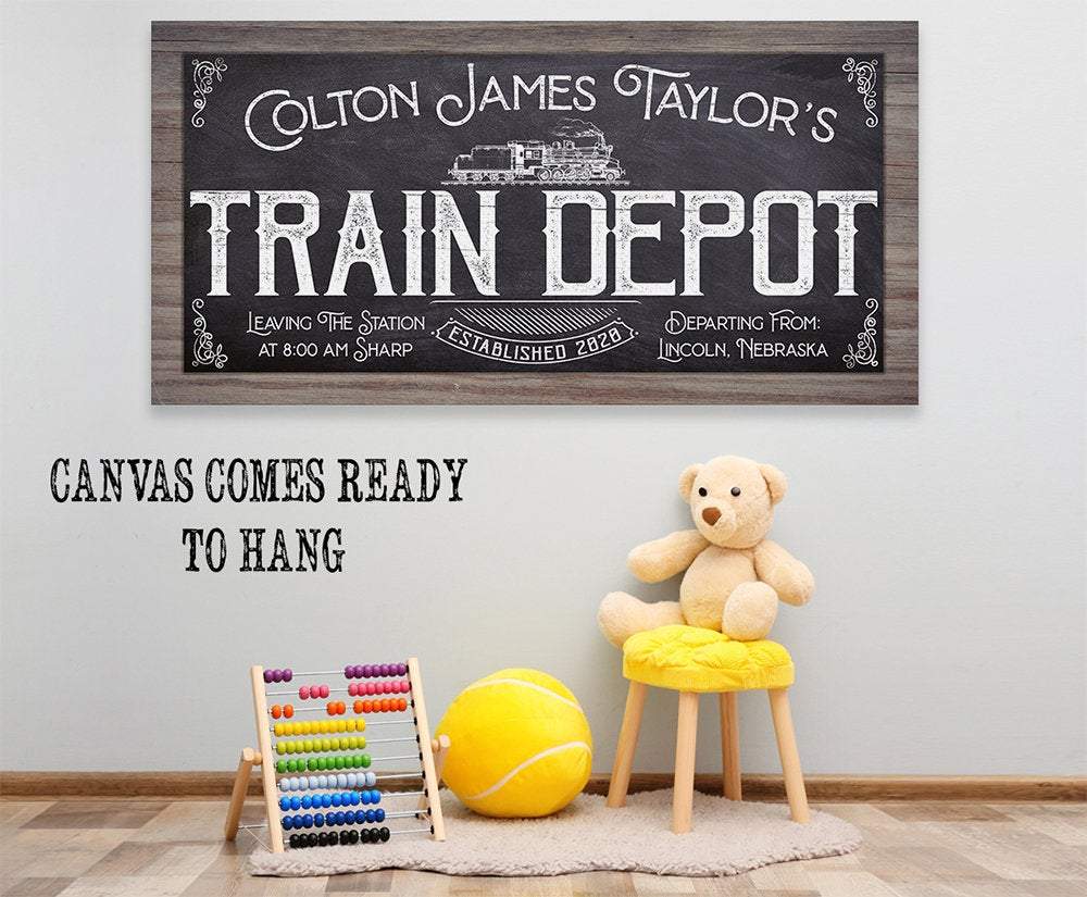 Personalized - Train Depot - Canvas