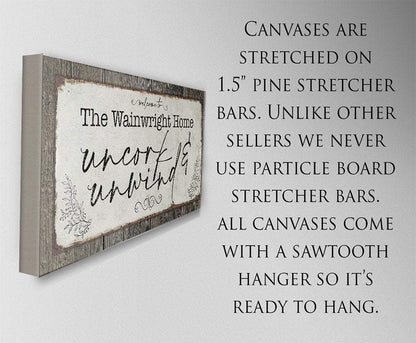 Personalized - Uncork And Unwind - Canvas