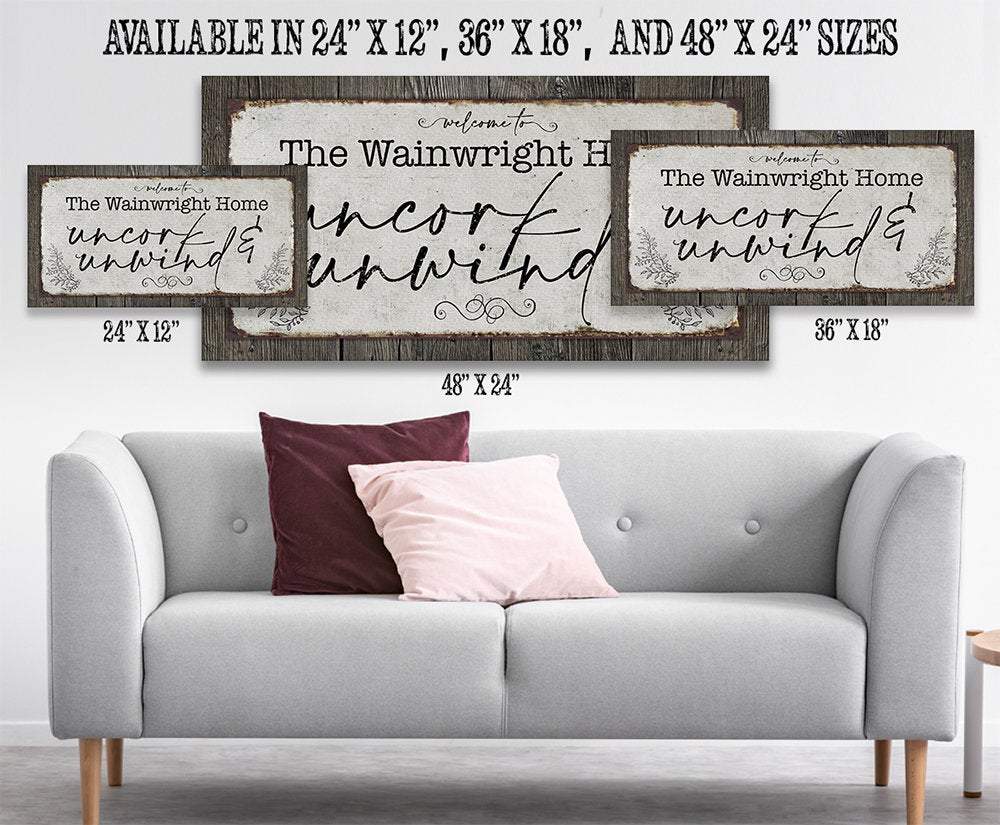 Personalized - Uncork And Unwind - Canvas