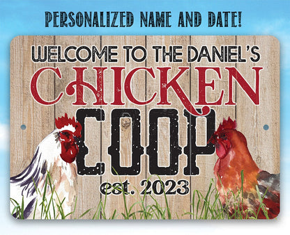 Personalized - Welcome Chicken Coop - Metal Sign