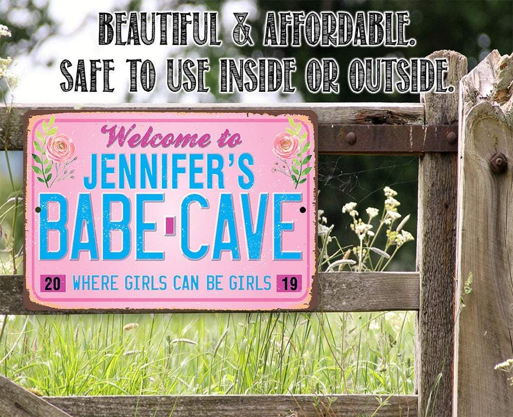 Personalized - Welcome to Babe Cave - Metal Sign
