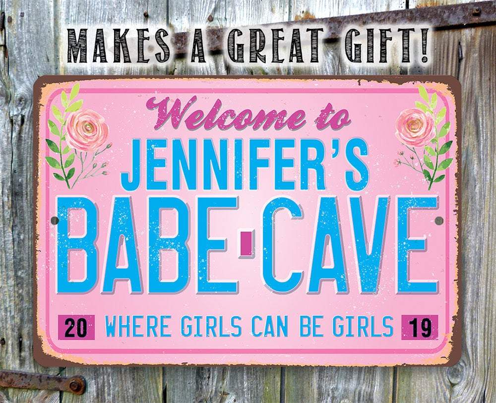 Personalized - Welcome to Babe Cave - Metal Sign