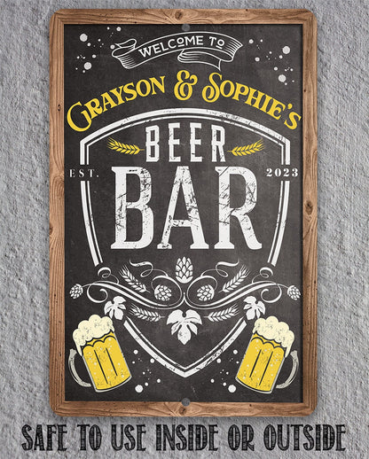 Personalized - Welcome To Beer Bar - Metal Sign