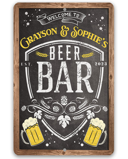 Personalized - Welcome To Beer Bar - Metal Sign