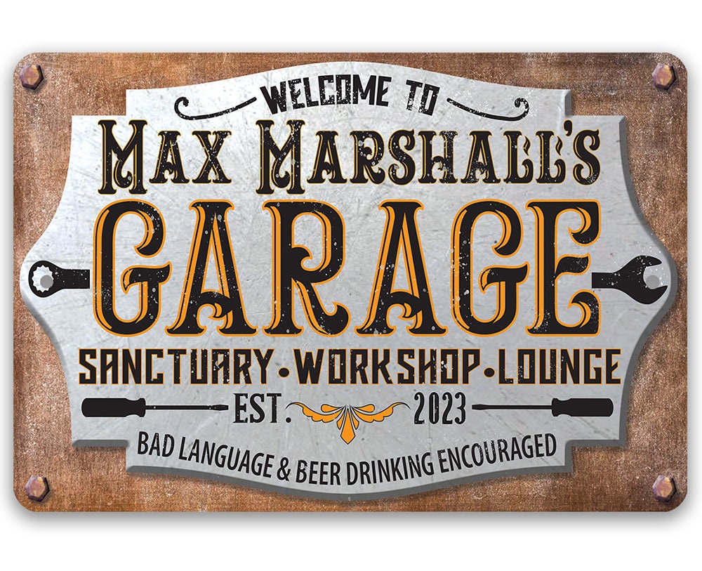 Personalized - Welcome to Garage - Metal Sign