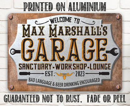 Personalized - Welcome to Garage - Metal Sign