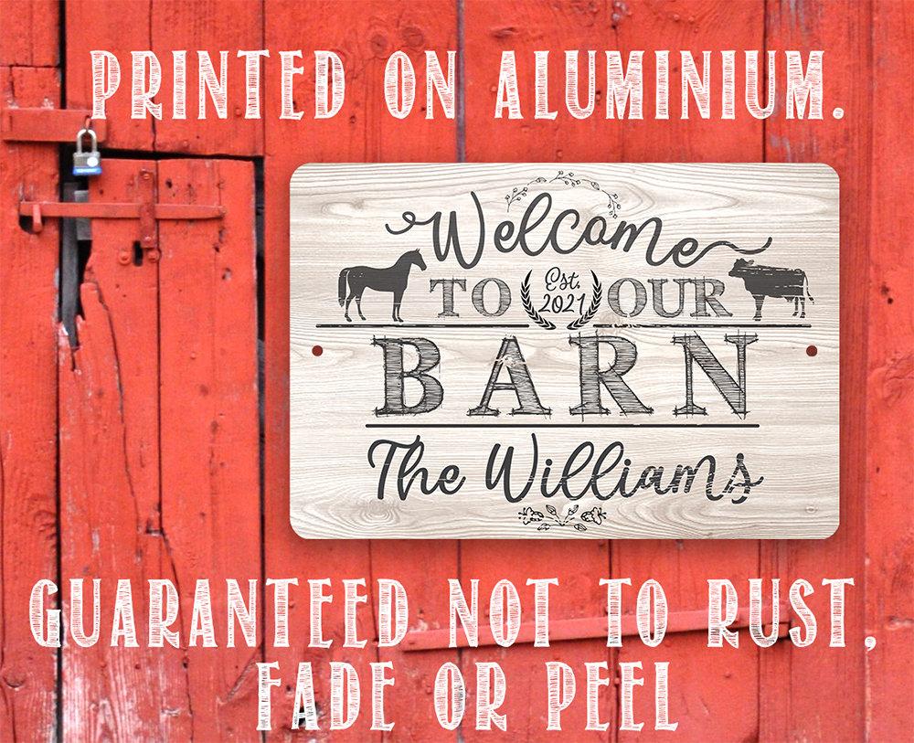 Personalized - Welcome To Our Barn - Metal Sign