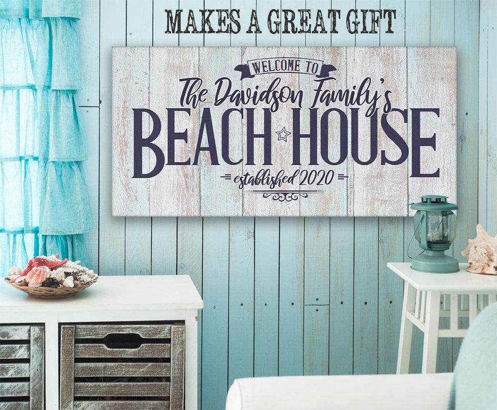 Personalized - Welcome to Our Beach House - Canvas