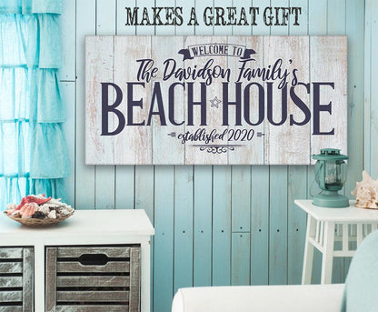 Personalized - Welcome to Our Beach House - Canvas