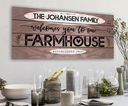 Personalized - Welcome To Our Farmhouse - Canvas