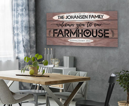 Personalized - Welcome To Our Farmhouse - Canvas
