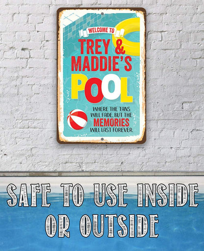 Personalized - Welcome To Our Pool - Metal Sign