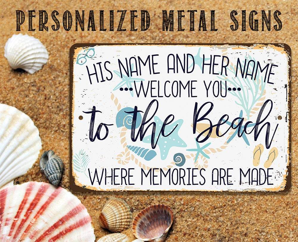 Personalized - Welcome You To The Beach - Metal Sign