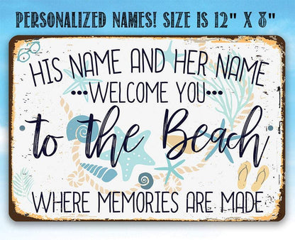 Personalized - Welcome You To The Beach - Metal Sign