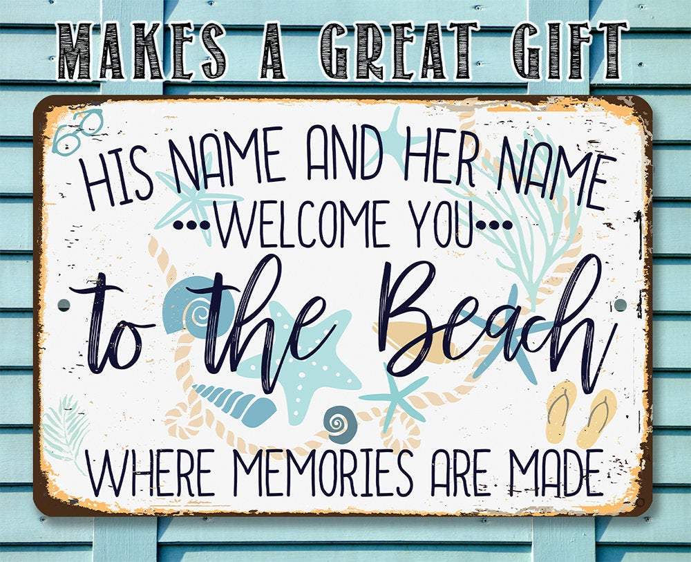 Personalized - Welcome You To The Beach - Metal Sign