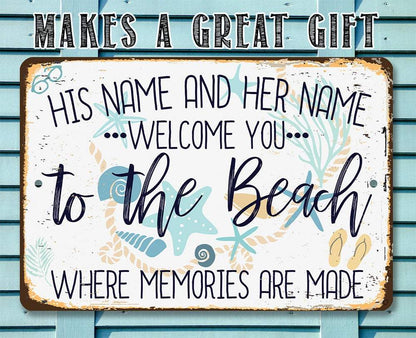 Personalized - Welcome You To The Beach - Metal Sign