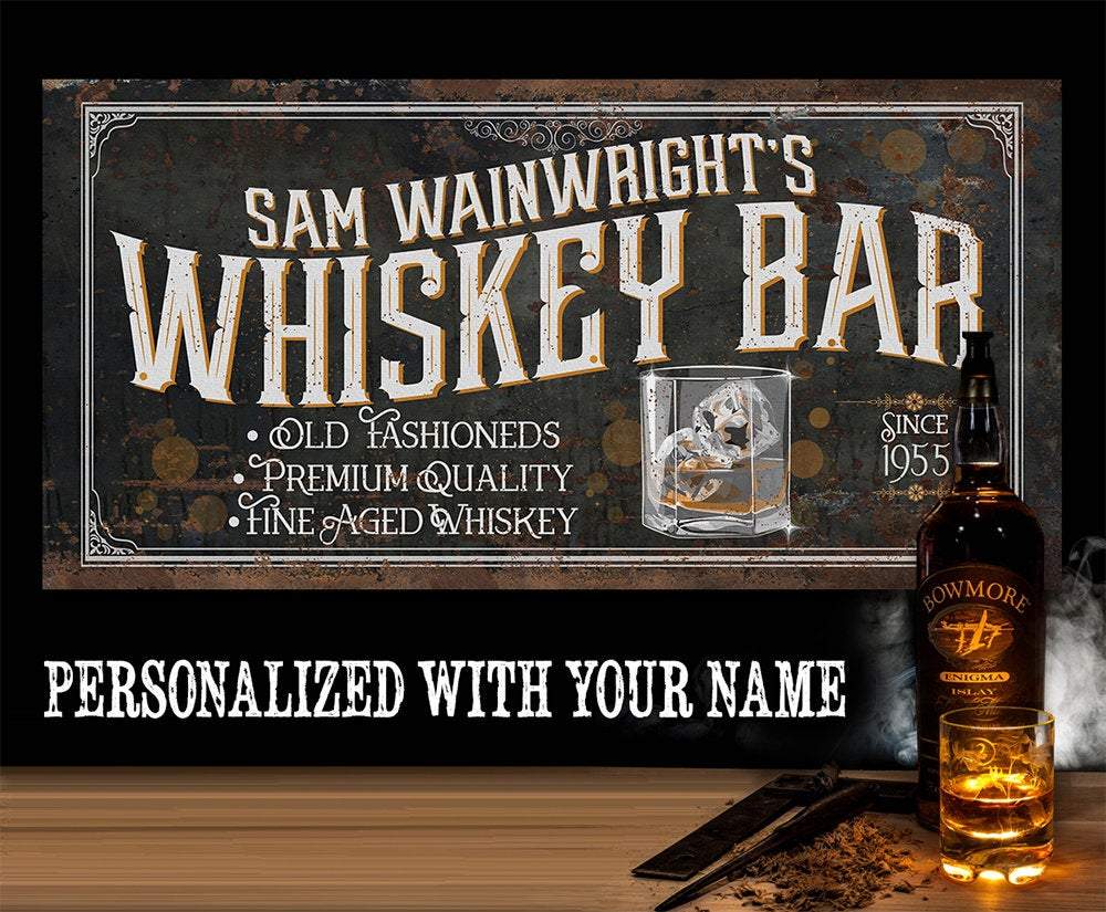 Personalized - Whiskey Bar - Canvas