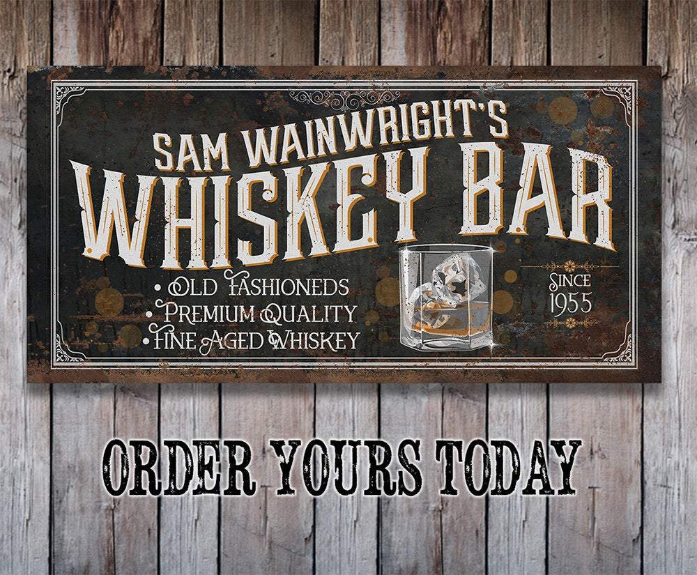Personalized - Whiskey Bar - Canvas