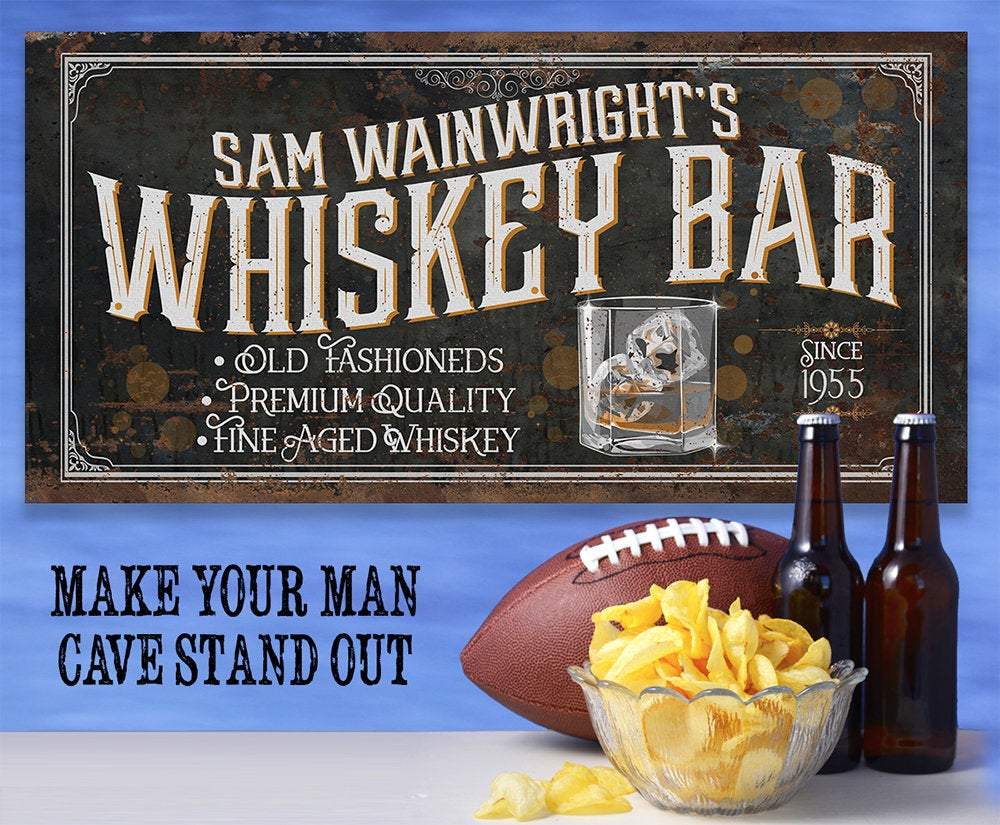 Personalized - Whiskey Bar - Canvas