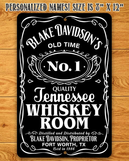 Personalized - Whiskey Room - Metal Sign