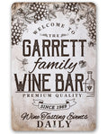 Personalized - Wine Bar - Metal Sign