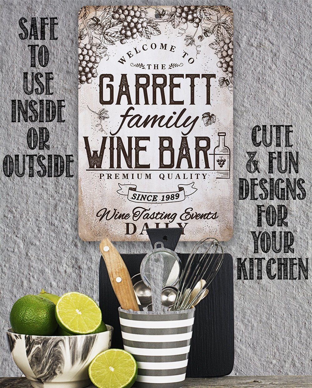 Personalized - Wine Bar - Metal Sign