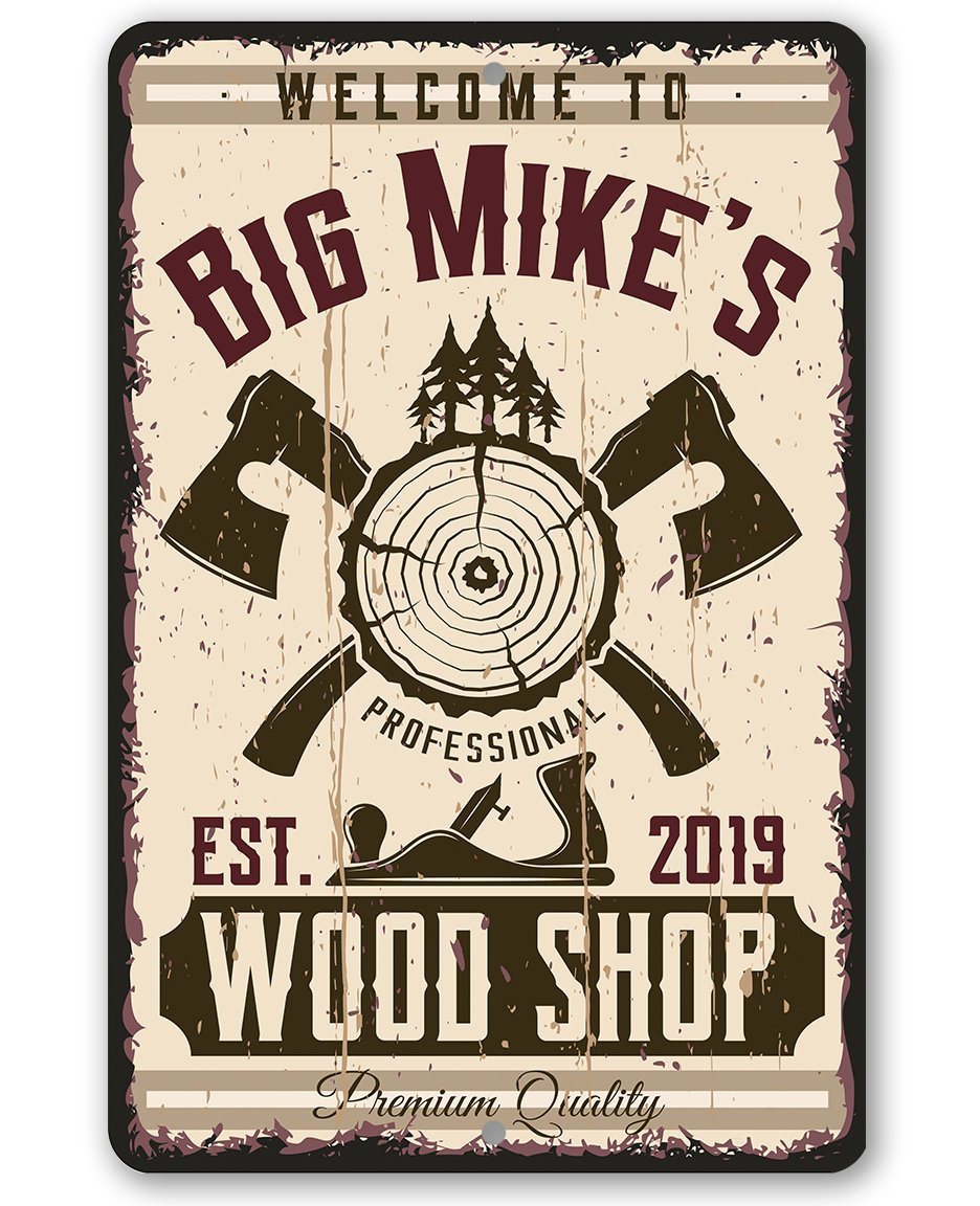 Personalized - Wood Shop Design - Metal Sign