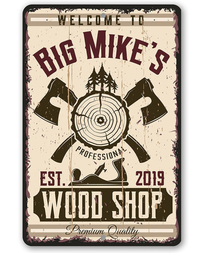 Personalized - Wood Shop Design - Metal Sign