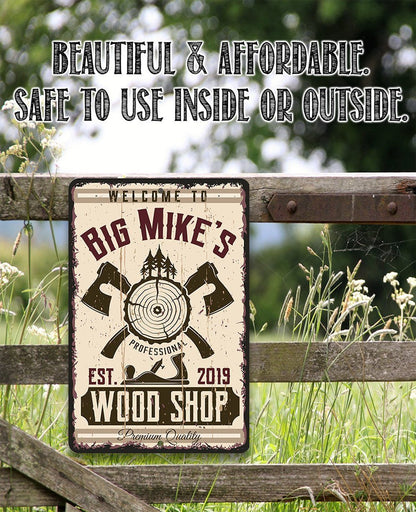 Personalized - Wood Shop Design - Metal Sign