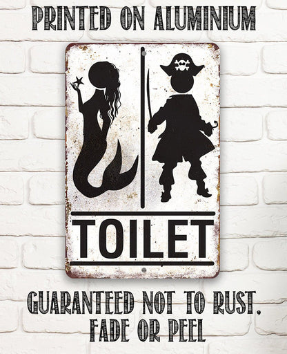 Pirate Mermaid Toilet - Metal Sign