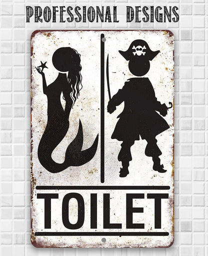 Pirate Mermaid Toilet - Metal Sign