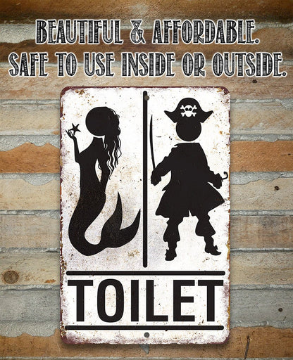 Pirate Mermaid Toilet - Metal Sign