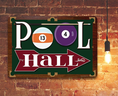 Pool Hall - Metal Sign