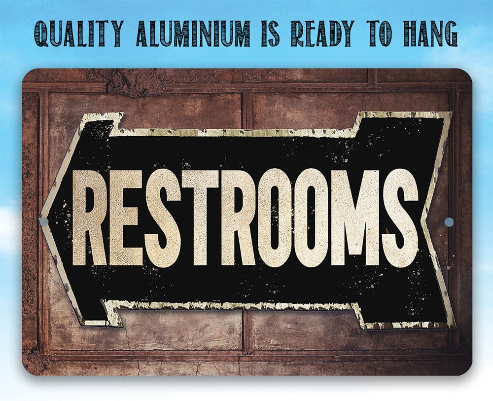 Rest Room - Left or Right - Metal Sign