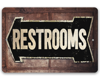Rest Room - Left or Right - Metal Sign