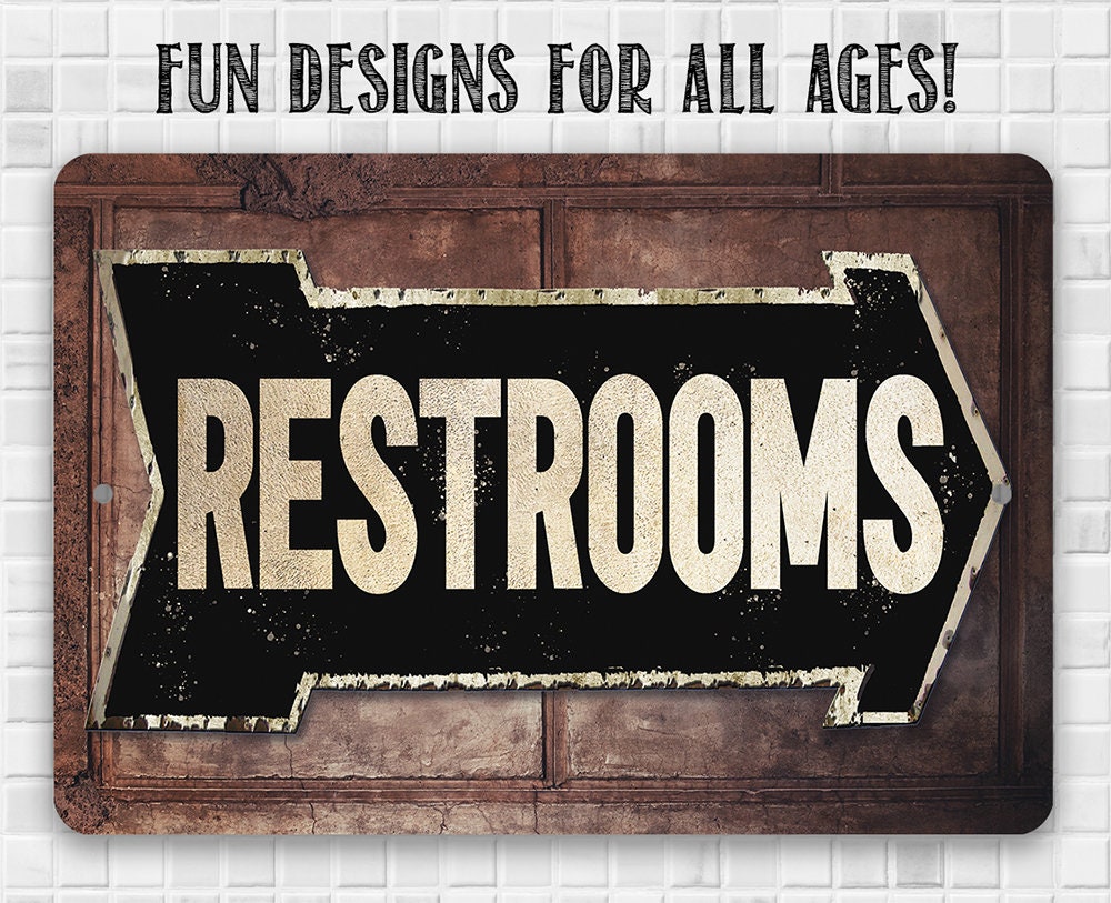 Rest Room - Left or Right - Metal Sign