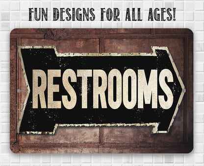 Rest Room - Left or Right - Metal Sign