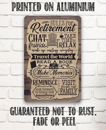 Retirement Rules - Metal Sign