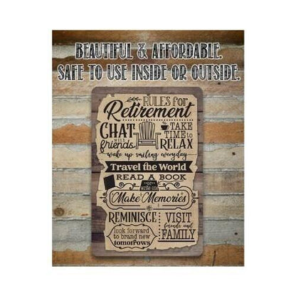 Retirement Rules - Metal Sign