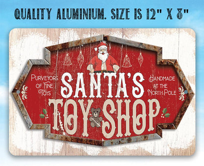 Santa's Toy Shop - Metal Sign