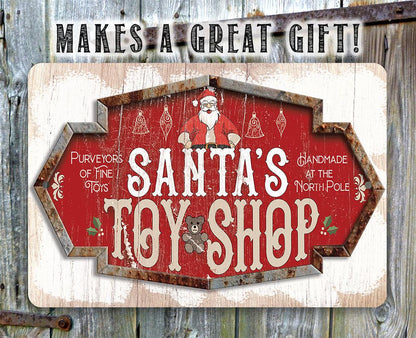 Santa's Toy Shop - Metal Sign