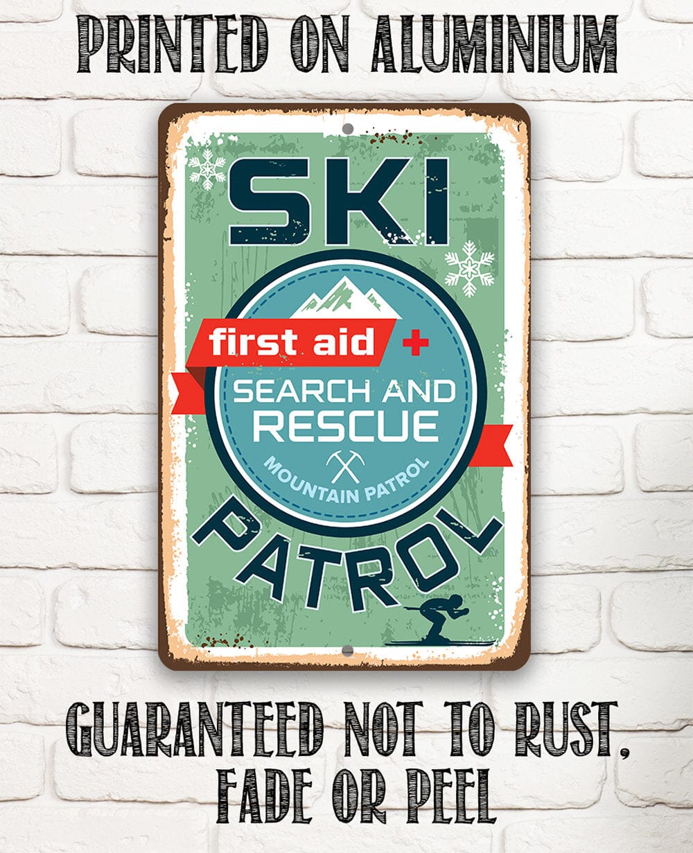 Ski Patrol First Aid Search and Rescue - Metal Sign