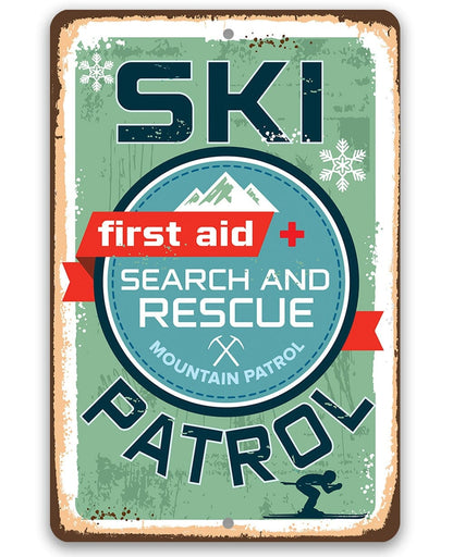 Ski Patrol First Aid Search and Rescue - Metal Sign